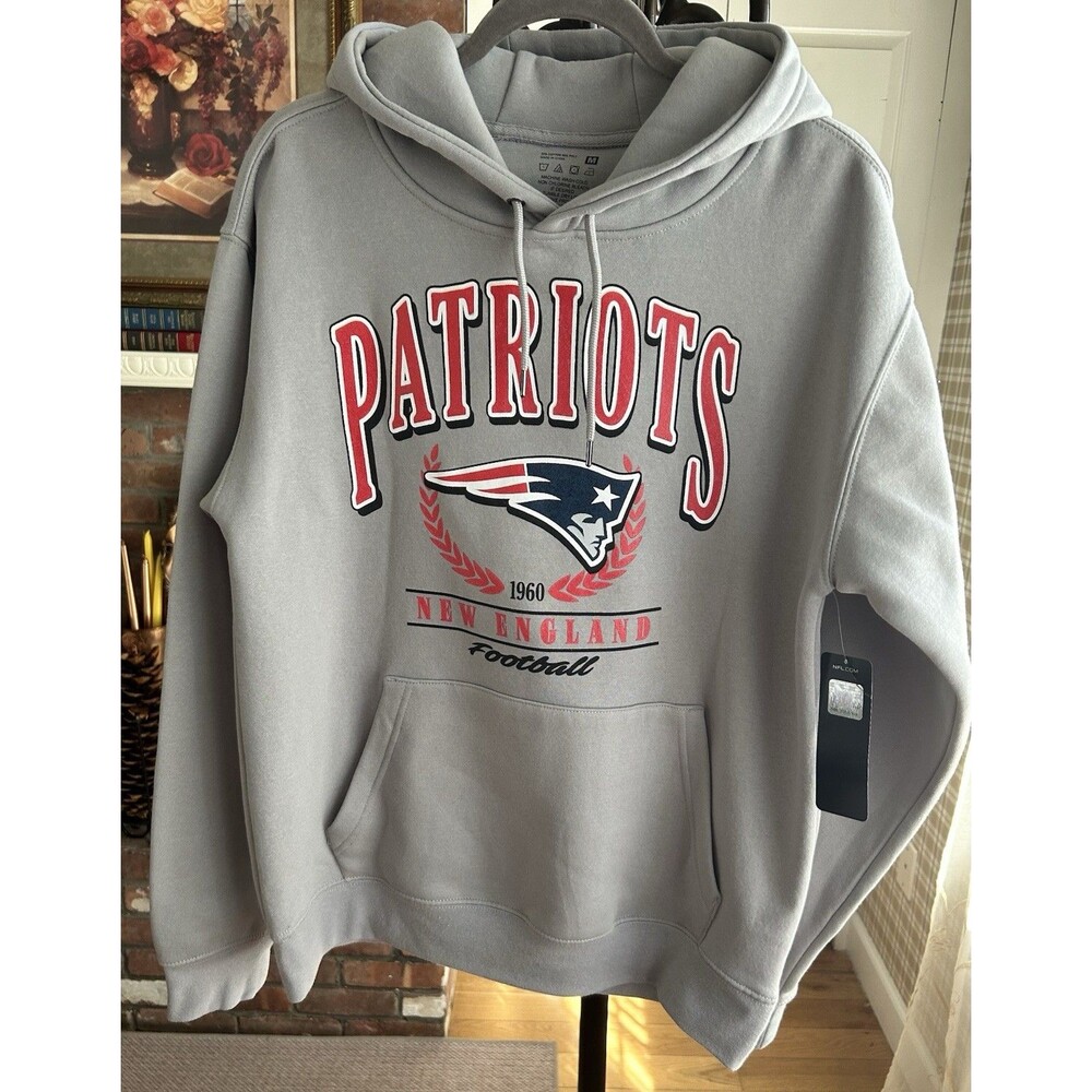 NFL MENS New England Patriots Cotton Blend Hoodie Size M - NWT